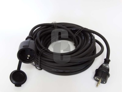 Нови предложения Удължител 15м. гумиран - черен 3х1.5